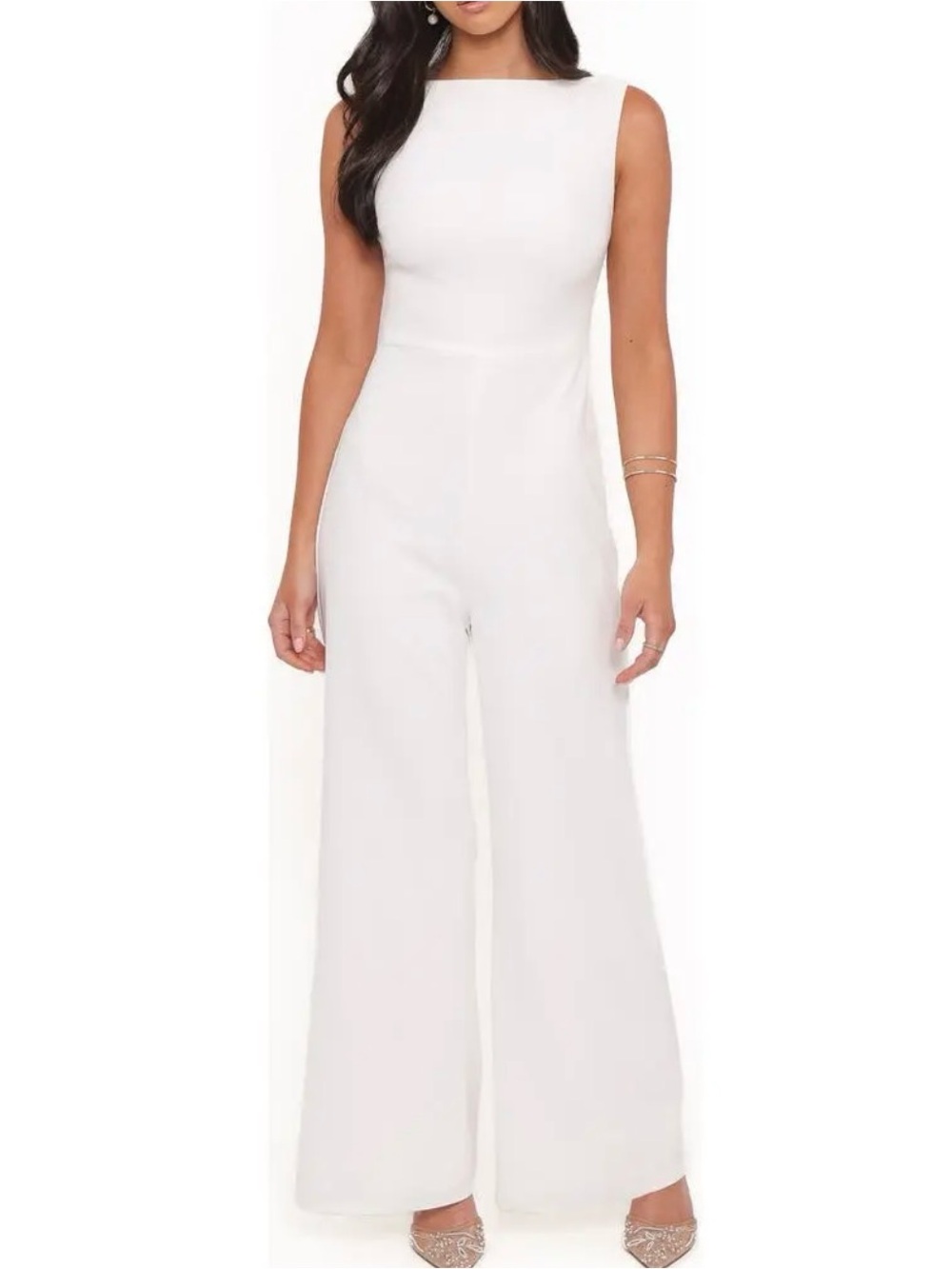 Petal & Pup White Sleeveless Wide-Leg Jumpsuit
